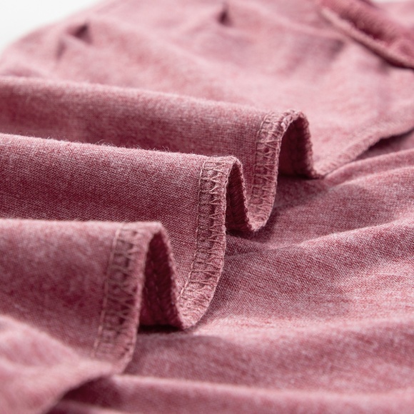 Rose Pink Contrast Lace Raglan Sleeve Plicate Round Neck Top - Picture 11 of 13